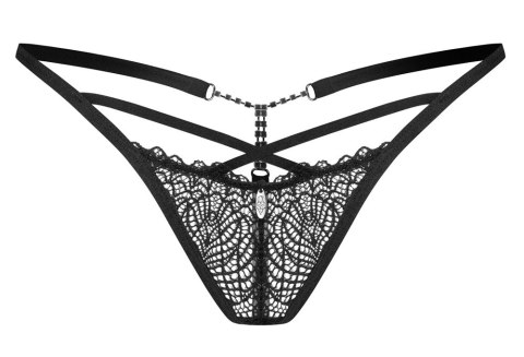 Obsessive - Seksowne Czarne Stringi Z Miękkiej Koronki Iliosa L/XL Obsessive - Seksowne Czarne Stringi Z Miękkiej Koronki Iliosa L/XL