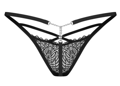 Obsessive - Seksowne Czarne Stringi Z Miękkiej Koronki Iliosa L/XL Obsessive - Seksowne Czarne Stringi Z Miękkiej Koronki Iliosa L/XL