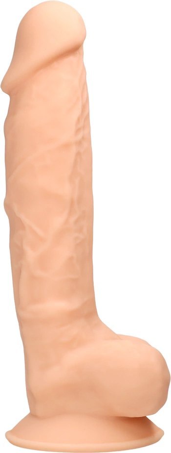 RealRock - Silikonowe dildo z jądrami 23 cm