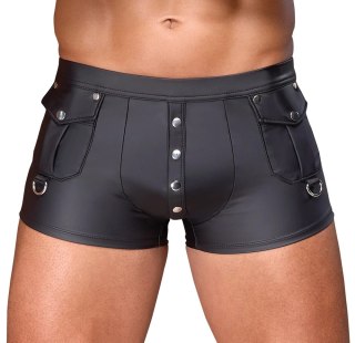 NEK - Matowe Męskie Bokserki Z Zatrzaskami W Kieszeni Czarne 2XL
