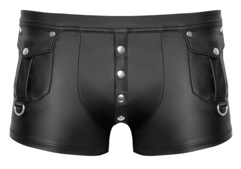 NEK - Matowe Męskie Bokserki Z Zatrzaskami W Kieszeni Czarne 2XL