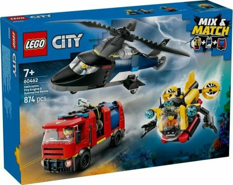 LEGO 60462 CITY Zestaw z helikopterem, wozem strażackim i łodzią podwodną LEGO 60462 CITY Zestaw z helikopterem, wozem strażackim i łodzią podwodną