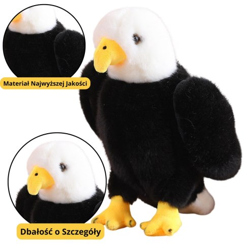 Pluszowy Orzeł Ptak Pluszak Maskotka Przytulanka Czarno Biały 25cm Pluszowy Orzeł Ptak Pluszak Maskotka Przytulanka Czarno Biały 25cm