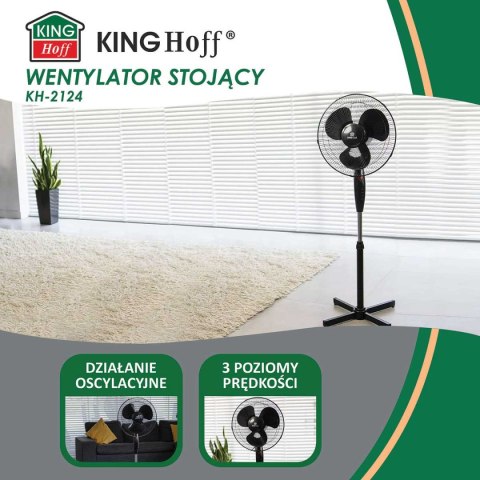 WENTYLATOR WIATRAK STOJĄCY PODŁOGOWY KINGCOOL KC-2124 czarny WENTYLATOR WIATRAK STOJĄCY PODŁOGOWY KINGCOOL KC-2124 czarny