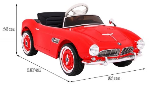 Autko BMW 507 Retro elektryczne dla dzieci Czerwony + Audio LED + Pilot + Ekoskóra + EVA + Wolny Start Autko BMW 507 Retro elektryczne dla dzieci Czerwony + Audio LED + Pilot + Ekoskóra + EVA + Wolny Start