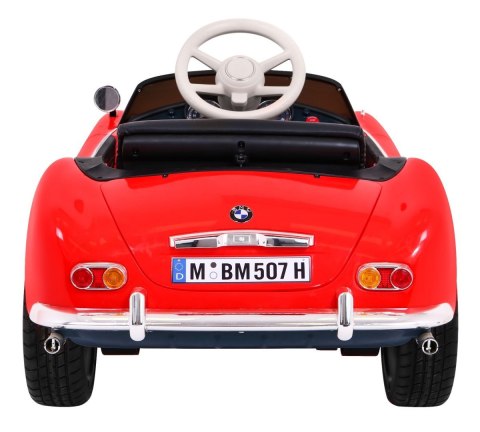 Autko BMW 507 Retro elektryczne dla dzieci Czerwony + Audio LED + Pilot + Ekoskóra + EVA + Wolny Start Autko BMW 507 Retro elektryczne dla dzieci Czerwony + Audio LED + Pilot + Ekoskóra + EVA + Wolny Start