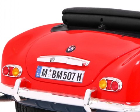 Autko BMW 507 Retro elektryczne dla dzieci Czerwony + Audio LED + Pilot + Ekoskóra + EVA + Wolny Start Autko BMW 507 Retro elektryczne dla dzieci Czerwony + Audio LED + Pilot + Ekoskóra + EVA + Wolny Start