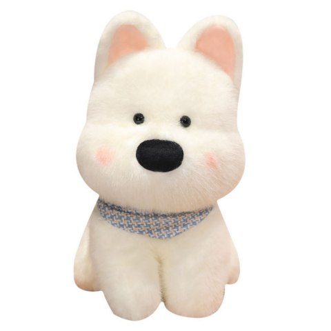 Pluszowa Maskotka Przytulanka Piesek Z Niebieską Chustą Biały 33cm Pluszowa Maskotka Przytulanka Piesek Z Niebieską Chustą Biały 33cm