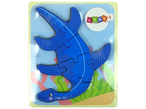 Drewniane Puzzle Dinozaur Pterodaktyl Różowy Pliosaurs Niebieski Drewniane Puzzle Dinozaur Pterodaktyl Różowy Pliosaurs Niebieski