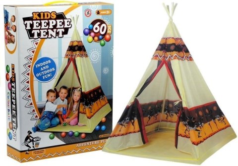 Namiot Tipi Indiański Dom Zabaw + 60 Piłek 155 cm Namiot Tipi Indiański Dom Zabaw + 60 Piłek 155 cm