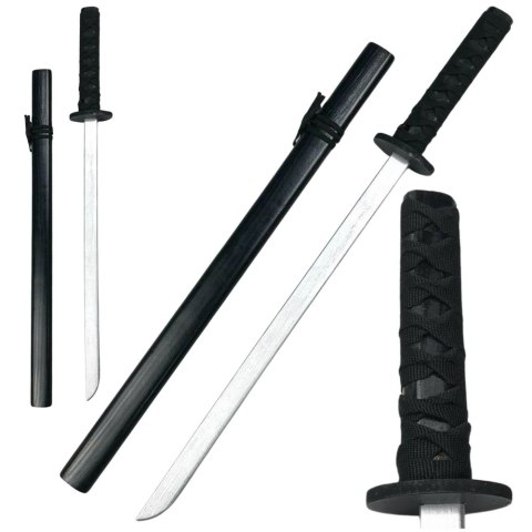 Drewniana Katana Miecz Do Zabawy Treningu Rekwizyt Czarny 70cm Drewniana Katana Miecz Do Zabawy Treningu Rekwizyt Czarny 70cm