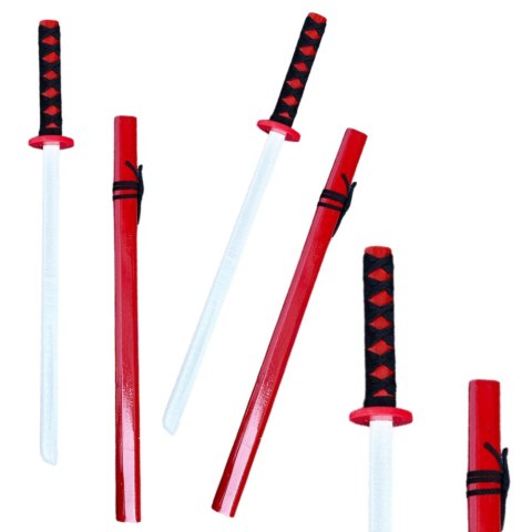 Drewniana Katana Miecz Do Zabawy Treningu Rekwizyt Czerwony 70cm Drewniana Katana Miecz Do Zabawy Treningu Rekwizyt Czerwony 70cm