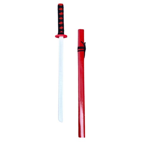 Drewniana Katana Miecz Do Zabawy Treningu Rekwizyt Czerwony 70cm Drewniana Katana Miecz Do Zabawy Treningu Rekwizyt Czerwony 70cm