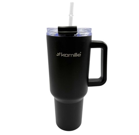 STALOWY KUBEK TERMICZNY TERMOS 1200ml Z RĄCZKĄ I SŁOMKĄ KM-2172 STALOWY KUBEK TERMICZNY TERMOS 1200ml Z RĄCZKĄ I SŁOMKĄ KM-2172