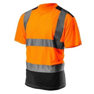 KOSZULKA T-SHIRT OSTRZEGAWCZY CIEMNY DÓŁ POMARAŃCZOWY L