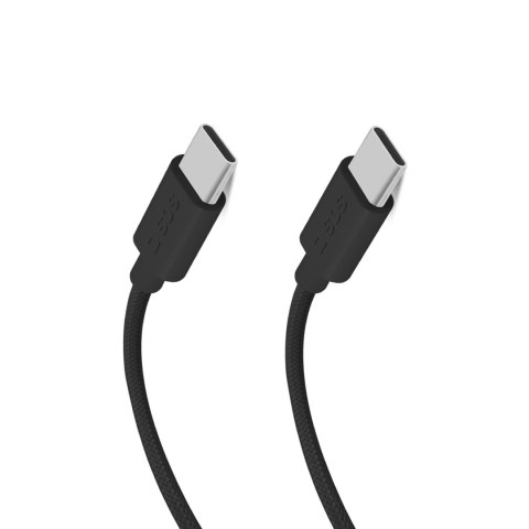 Kabel przewód w oplocie USB-C 60W 1.5m - czarny Kabel przewód w oplocie USB-C 60W 1.5m - czarny