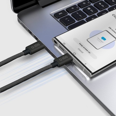 Kabel przewód w oplocie USB-C 60W 1.5m - czarny Kabel przewód w oplocie USB-C 60W 1.5m - czarny