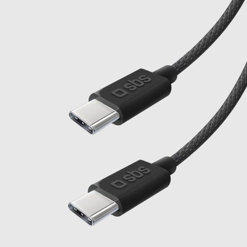 Kabel przewód w oplocie USB-C 60W 1.5m - czarny Kabel przewód w oplocie USB-C 60W 1.5m - czarny