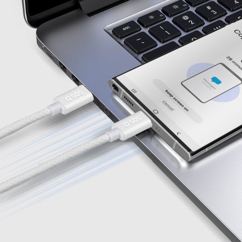 Kabel przewód w oplocie USB-C 60W 1.5m - szary Kabel przewód w oplocie USB-C 60W 1.5m - szary