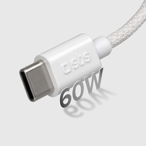 Kabel przewód w oplocie USB-C 60W 1.5m - szary Kabel przewód w oplocie USB-C 60W 1.5m - szary