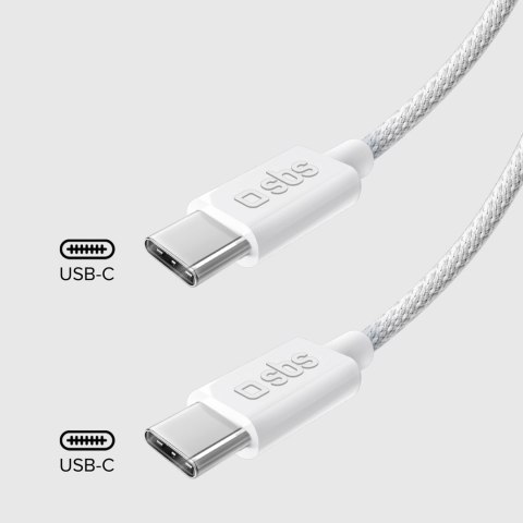 Kabel przewód w oplocie USB-C 60W 1.5m - szary Kabel przewód w oplocie USB-C 60W 1.5m - szary