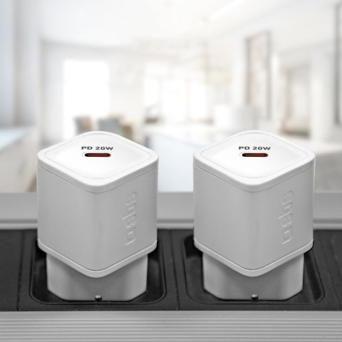 Ładowarka sieciowa GaN z Power Delivery 20W - biała Ładowarka sieciowa GaN z Power Delivery 20W - biała