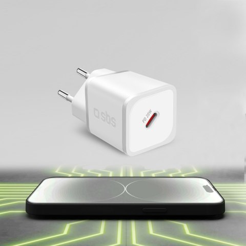 Ładowarka sieciowa GaN z Power Delivery 20W - biała Ładowarka sieciowa GaN z Power Delivery 20W - biała