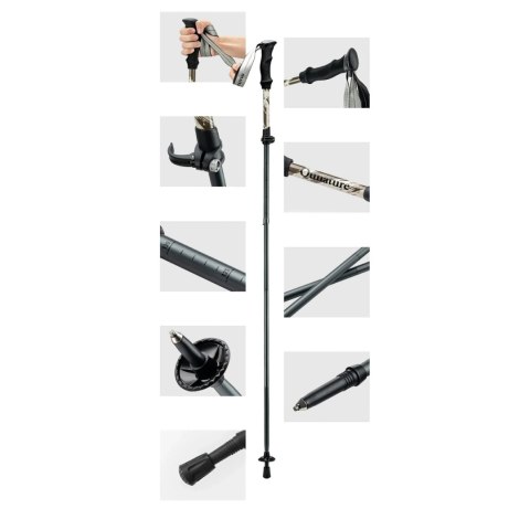 Kijki trekkingowe nordic walking aluminiowe 110 - 130 cm - brązowe Kijki trekkingowe nordic walking aluminiowe 110 - 130 cm - brązowe
