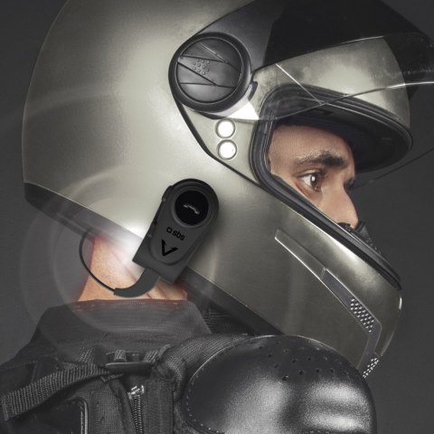 Zestaw słuchawkowy mono bezprzewodowy do kasku motocyklowego - czarny Zestaw słuchawkowy mono bezprzewodowy do kasku motocyklowego - czarny