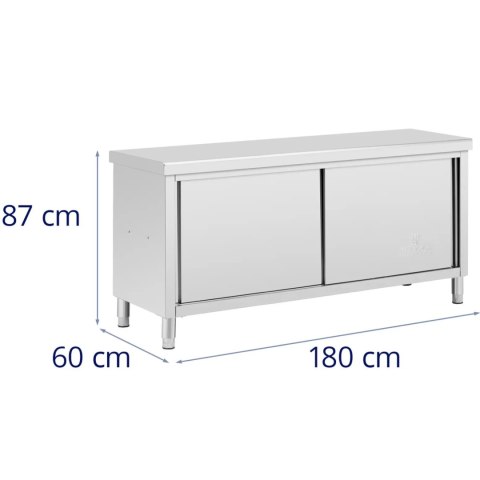 Stół blat roboczy centralny z szafką przelotową STAL 180 x 60 cm Stół blat roboczy centralny z szafką przelotową STAL 180 x 60 cm