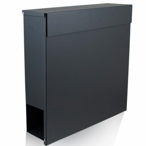 Skrzynka na listy stal nierdzewna z gazetnikiem duża pojemność 370x370 mm Skrzynka na listy stal nierdzewna z gazetnikiem duża pojemność 370x370 mm