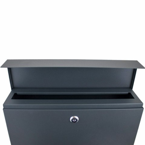 Skrzynka na listy stal nierdzewna z gazetnikiem duża pojemność 370x370 mm Skrzynka na listy stal nierdzewna z gazetnikiem duża pojemność 370x370 mm