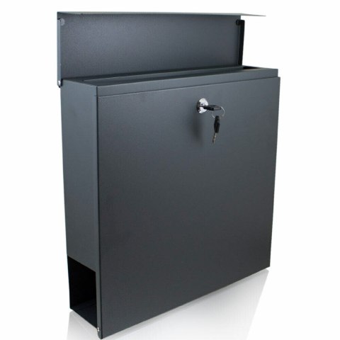 Skrzynka na listy stal nierdzewna z gazetnikiem duża pojemność 370x370 mm Skrzynka na listy stal nierdzewna z gazetnikiem duża pojemność 370x370 mm