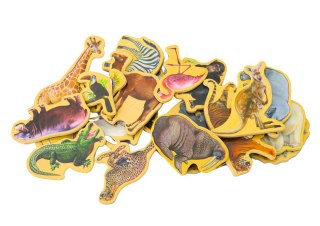 Zestaw Magnesy Drewniane Zwierzęta 20 Sztuk Kolorowe