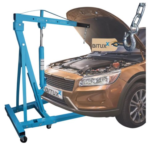 Żuraw hydrauliczny warsztatowy Bituxx 2T składany mobilny silnikowy Żuraw hydrauliczny warsztatowy Bituxx 2T składany mobilny silnikowy