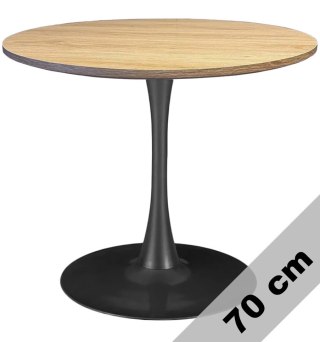 Stół okrągły VICTORY OAK WOOD 70 cm SMOKE