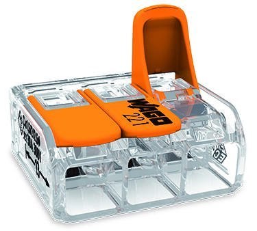 SZYBKOZŁĄCZKA 3X0,2-4MM2 TRANSPARENTNA/POMARAŃCZOWA 221-413 SZYBKOZŁĄCZKA 3X0,2-4MM2 TRANSPARENTNA/POMARAŃCZOWA 221-413