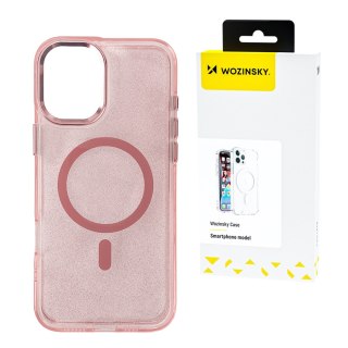 Etui ochronne na Samsung Galaxy S24 FE Glitter Case Mag Safe - różowe z brokatem