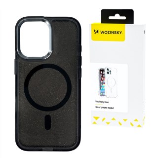 Etui ochronne na Samsung Galaxy S24 FE Glitter Case MagSafe - czarne z brokatem