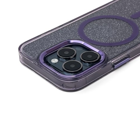 Etui ochronne na Samsung Galaxy S24 FE Glitter Case MagSafe - fioletowe z brokatem Etui ochronne na Samsung Galaxy S24 FE Glitter Case MagSafe - fioletowe z brokatem