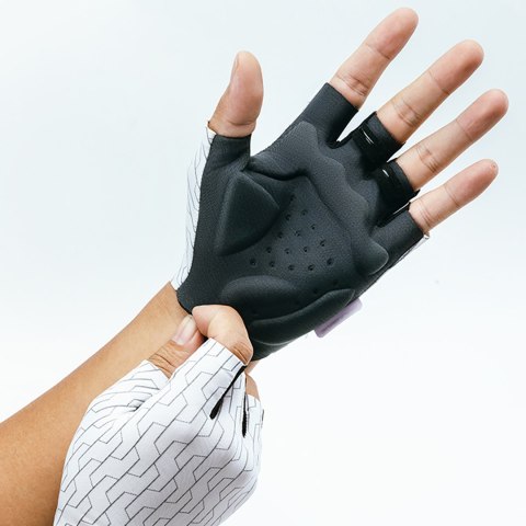 Rękawiczki kolarskie rowerowe MTB rozmiar S - biało-czarne