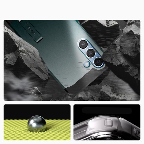 Etui na Samsung Galaxy S25 z podstawką Tough Armor MagSafe - zielone Etui na Samsung Galaxy S25 z podstawką Tough Armor MagSafe - zielone