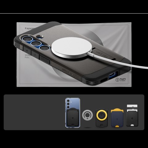 Etui pokrowiec na Samsung Galaxy S25+ Tough Armor MagSafe - szare Etui pokrowiec na Samsung Galaxy S25+ Tough Armor MagSafe - szare