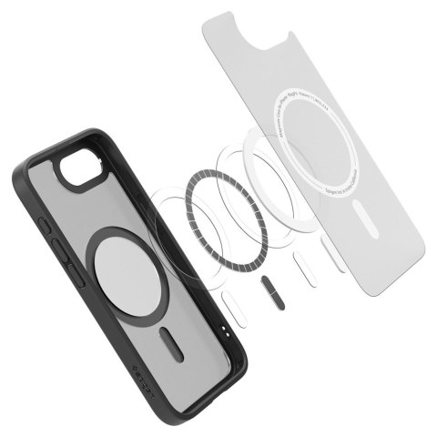 Etui case na iPhone 16e Ultra Hybrid MagSafe - czarne półprzezroczyste Etui case na iPhone 16e Ultra Hybrid MagSafe - czarne półprzezroczyste
