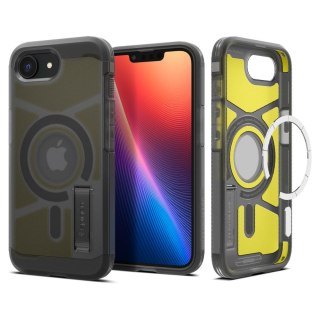 Etui plecki na iPhone 16e z podstawką Tough Armor MagSafe - przezroczysto-szare