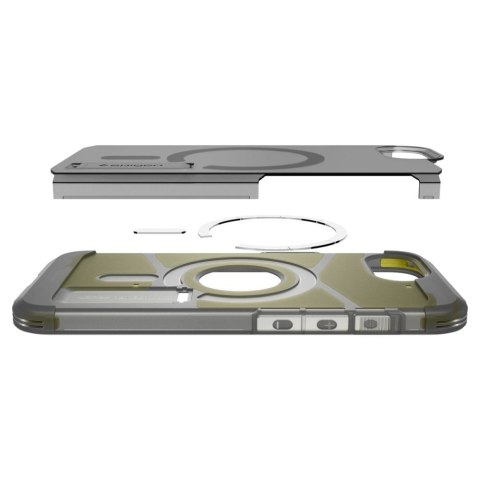 Etui plecki na iPhone 16e z podstawką Tough Armor MagSafe - przezroczysto-szare Etui plecki na iPhone 16e z podstawką Tough Armor MagSafe - przezroczysto-szare