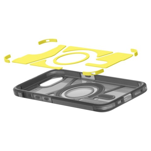 Etui plecki na iPhone 16e z podstawką Tough Armor MagSafe - przezroczysto-szare Etui plecki na iPhone 16e z podstawką Tough Armor MagSafe - przezroczysto-szare