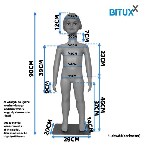 Manekin dziecięcy dziewczynka 90 cm sklepowy wystawowy z rękami Manekin dziecięcy dziewczynka 90 cm sklepowy wystawowy z rękami
