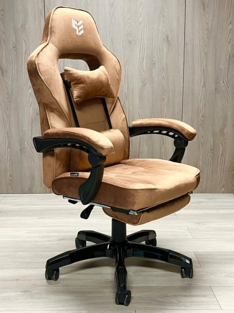 Fotel obrotowy do biurka TITAN BROWN ALCANTARA PRO