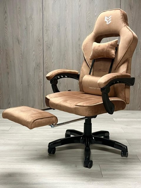 Fotel obrotowy do biurka TITAN BROWN ALCANTARA PRO